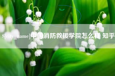 宜宾中国消防救援学院怎么样 知乎