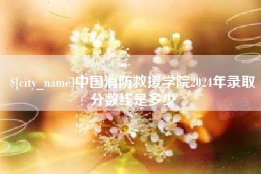宜宾中国消防救援学院2024年录取分数线是多少