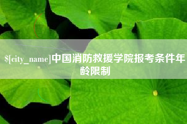 宜宾中国消防救援学院报考条件年龄限制