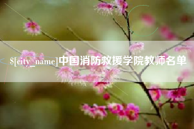 宜宾中国消防救援学院教师名单