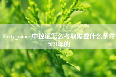 宜宾中控证怎么考取需要什么条件2024年的