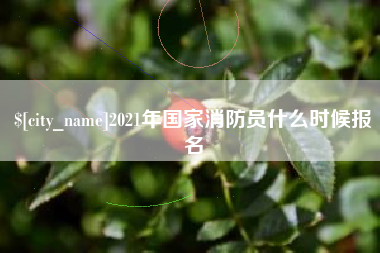 宜宾2021年国家消防员什么时候报名