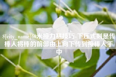 宜宾60米接力赛技巧-下压式则是传棒人将棒的前部由上向下传到接棒人手中